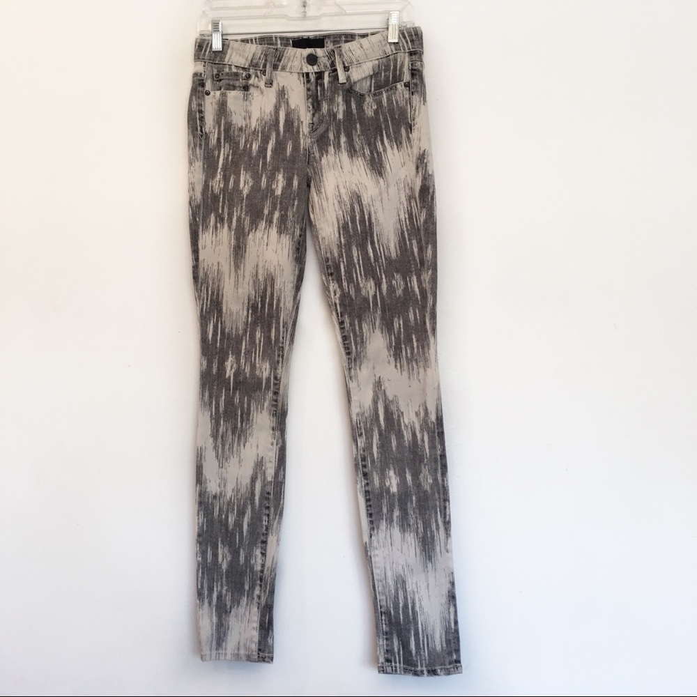 [VINCE] Grey & Cream Pattern Dylan Skinny Jeans 26